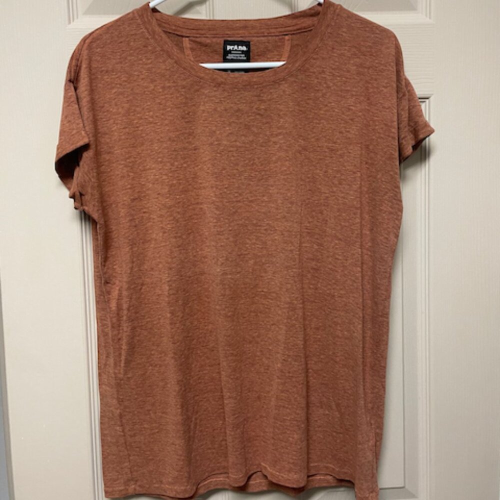 PrAna‎ Cozy Up Scoop Neck Tee rust orange size M